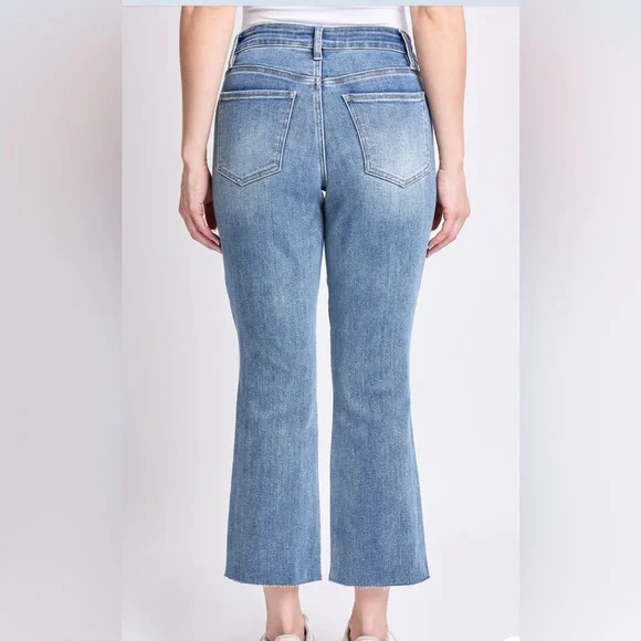 Royalty for Me Premium Stretch Crop Kick Flare Jeans Size 10 Tummy Control - Picture 3 of 7